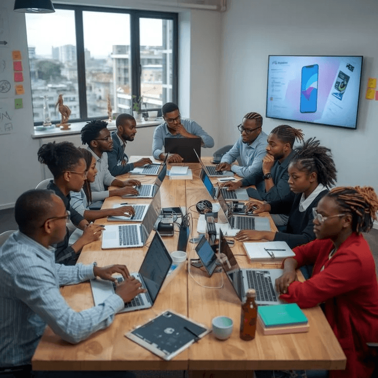 L'équipe LinkUp en atelier de cadrage produit